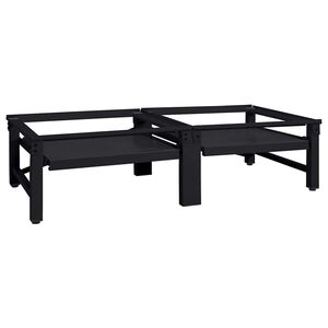 vidaXL Vaskemaskin Pedestal 2 pcs Svart 124,5 x 61,5 x 32,5 cm St&aring;l