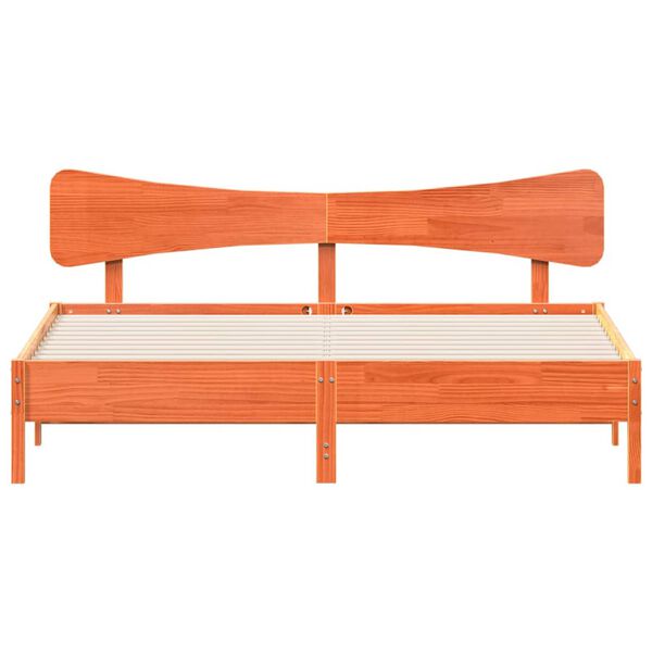 vidaXL Sengeramme uten madrass voksbrun 160x200 cm heltre furu