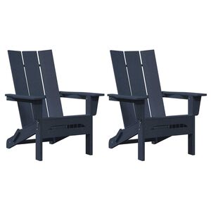 vidaXL Hage lounge møbler 2 pcs Havblå 74.5 x 80.5 x 90cm Plast