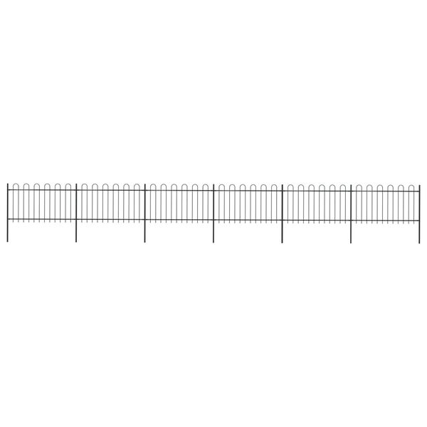 vidaXL Hagegjerde med b&oslash;yleplate st&aring;l 1070x100 cm svart