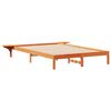 vidaXL Sengestamme med Sidebord Vokset Brun 140 x 210 cm Massiv furu