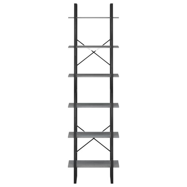 vidaXL Oppbevaringshylle grå 60x30x210 cm heltre furu