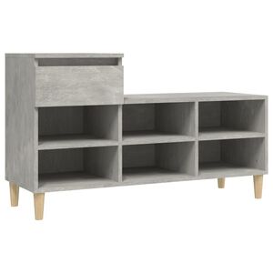 vidaXL Skoskap betonggr&aring; 102x36x60 cm konstruert tre