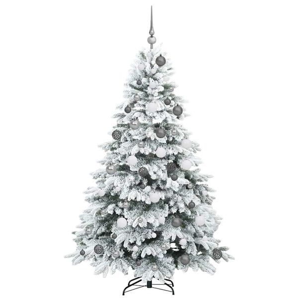 vidaXL Kunstig juletre med 300 LED med stativ Hvit 180 cm PE og PVC