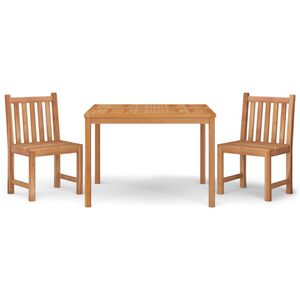 vidaXL Hagespisegruppe 3 deler heltre teak