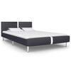 vidaXL Sengeramme uten Madrass Svart kunstskinn 135x190 cm