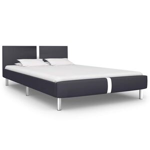 vidaXL Sengeramme uten Madrass Svart kunstskinn 135x190 cm