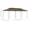 vidaXL Paviljong 600x298x270 cm gråbrun 180 g/m²