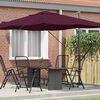 vidaXL Parasoll Bordeaux Rød 351 x 250 x 260 cm Polyester og aluminium