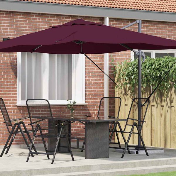 vidaXL Parasoll Bordeaux Rød 351 x 250 x 260 cm Polyester og aluminium