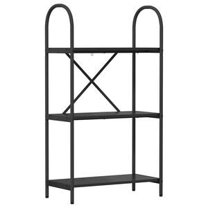 vidaXL Bokhylle 3 niv&aring;er 60 x 30 x 109 cm Konstruert tre Svart Eik