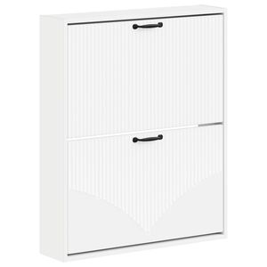 vidaXL Vegghengt skoskap HOORN 71 x 17 x 86 cm Konstruert tre Hvit