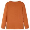 T-skjorte for barn med lange ermer konjakk 128