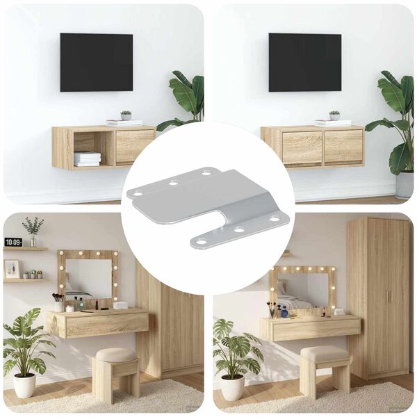 vidaXL Flush Mount Bracket 419 pcs s&oslash;lv 75 x 66 x 1,4 mm St&aring;l