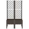 vidaXL Plantekasse med espalier brun 80x40x142 cm PP
