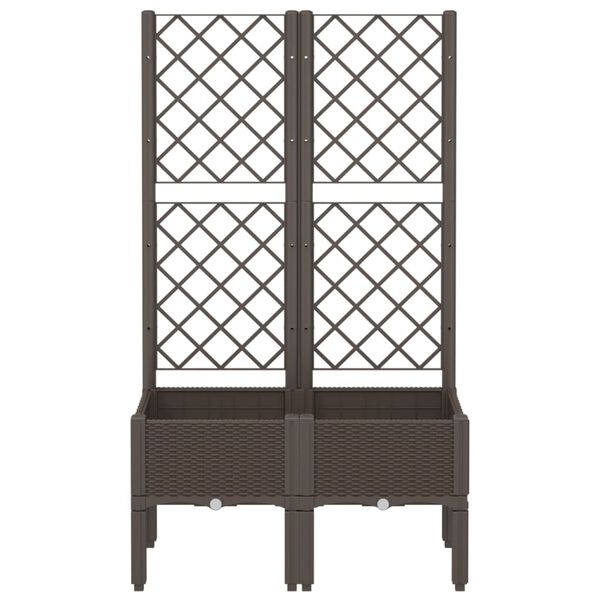 vidaXL Plantekasse med espalier brun 80x40x142 cm PP