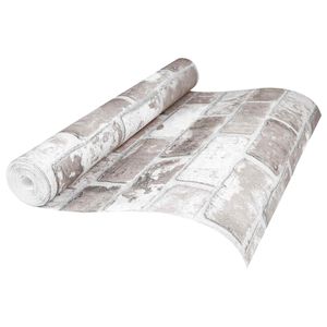 vidaXL 3D Solid Tapet Stripete Murstein 10 x 0,53 m Non-Woven Stof