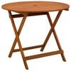 vidaXL Sammenleggbart hagebord Brun &Oslash; 90 x 75 cm Solid Eucalyptus Tre