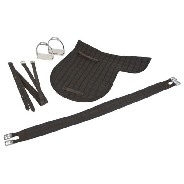 Kerbl Pony Ridesal L&aelig;r Svart