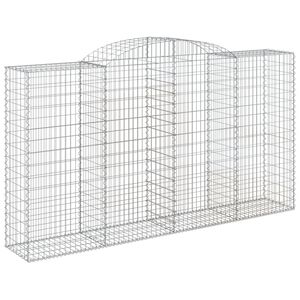 vidaXL Gabionkurv buet 300x50x160/180 cm galvanisert jern