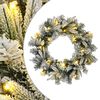 vidaXL Julekrans Gr&oslash;nn og hvit &Oslash; 50 cm PVC og PE 25 LED-lys