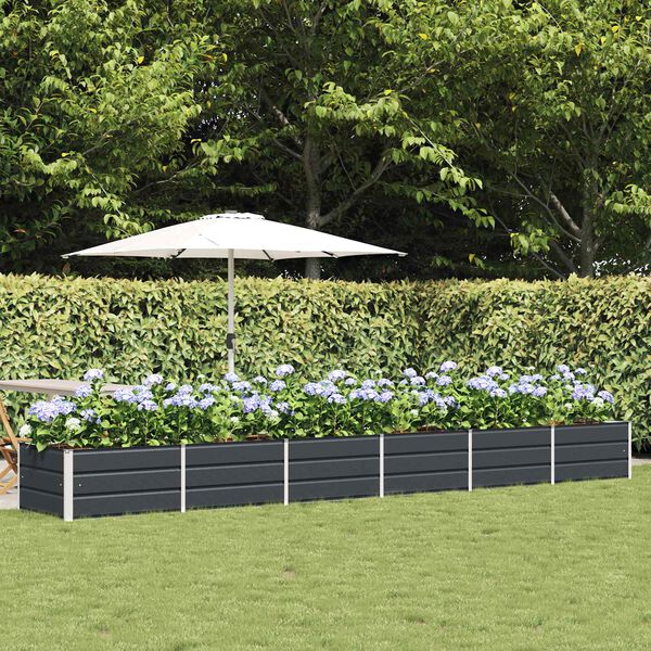 vidaXL Plantekassed Antrasitt 480 x 80 x 45 cm St&aring;l