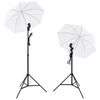 vidaXL Fotostudiosett med lamper, paraplyer, bakgrunn og reflektor