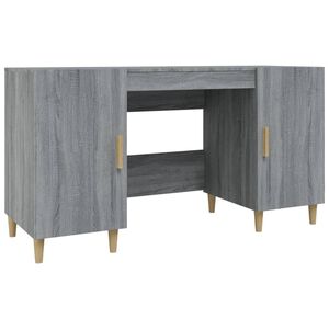 vidaXL Skrivebord gr&aring; sonoma 140x50x75 cm konstruert tre