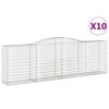 vidaXL Gabionkurver buede 10 stk 400x50x120/140 cm galvanisert jern