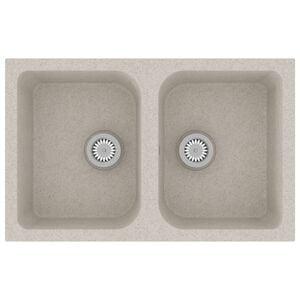 vidaXL Kj&oslash;kkenvask Beige 76 x 48 x 30 cm Kvarts og Harpiks