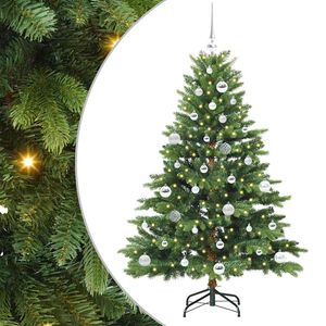 vidaXL Kunstig juletre med 150 LED med stativ gr&oslash;nn 150 cm PE og PVC