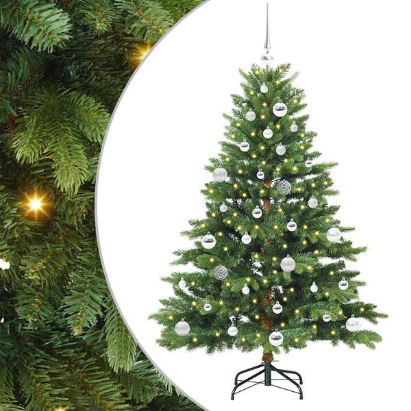 vidaXL Kunstig juletre med 150 LED med stativ gr&oslash;nn 150 cm PE og PVC