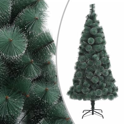 vidaXL Forhåndsbelyst kunstig juletre med stativ grønn 240 cm PET
