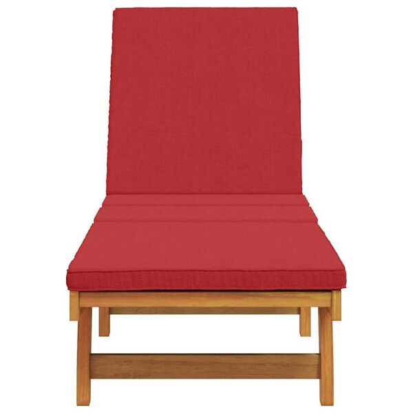 vidaXL Solstol med pute Brun 63 x 199 x 85cm Massivt akasietre