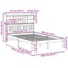 vidaXL Seng med bokhylle uten madrass 135x190 cm heltre furu