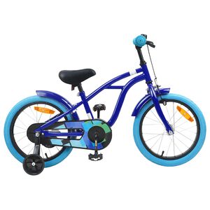 vidaXL Barnesykkel 16 Tommer for 4-6 &aring;r gammel M&oslash;rkebl&aring;