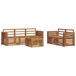 vidaXL Sofasett 6 pcs Naturlig Solid akasietre