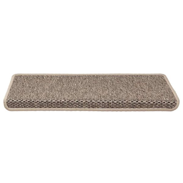 vidaXL Selvklebende trappematter sisal 15 stk 65x21x4 cm mørk beige