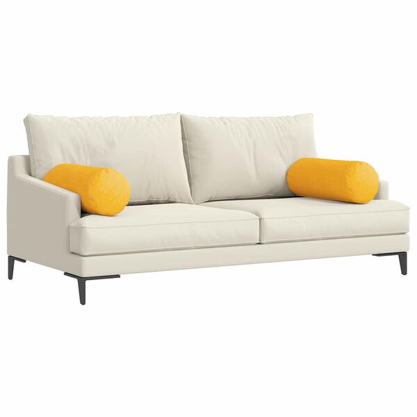 vidaXL Bolster puter 2 pcs Lys Gul Ø 25 x 70 cm Corduroy stoff