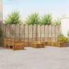 vidaXL Sofasett 11 pcs Naturlig Solid akasietre