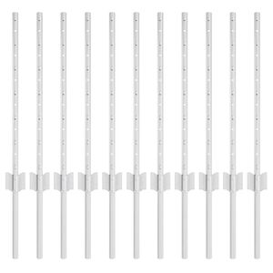 vidaXL Gjerdep&aring;le 11 pcs s&oslash;lv 60 cm St&aring;l