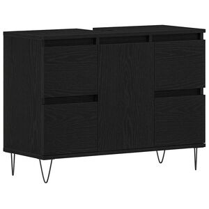 vidaXL Baderomsvaskeskap Svart Eik 80 x 33 x 60 cm Konstruert tre