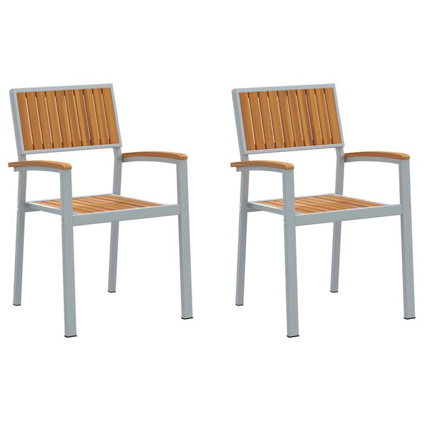 vidaXL Hage Stol 2 pcs Brun 56 x 57 x 87cm Massivt akasietre