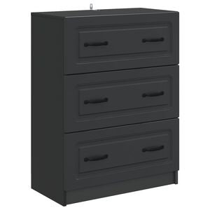 vidaXL Skuffeskap Svart 66 x 34,5 x 87 cm Konstruert tre