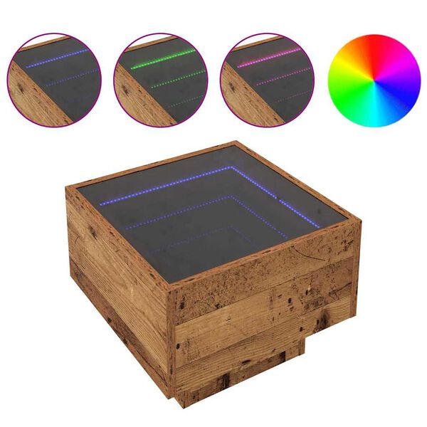 vidaXL Kaffebord Gammelt tre 40 x 40 x 30 cm Konstruert tre