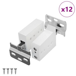 vidaXL Kabinett opphengsbrakett 12 stk. Hvit 70 x 48 x 19 mm