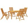 vidaXL Hagespisegruppe 5 deler 140x80x74 cm heltre akasie