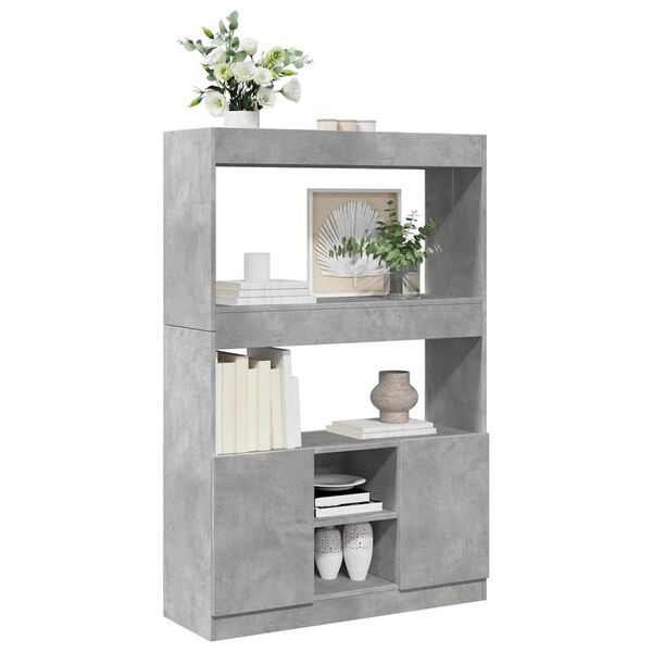 vidaXL Highboard betonggr&aring; 92x33x140 cm konstruert tre