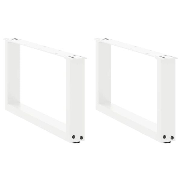 vidaXL Salongbordben U-formet 2 stk hvit 70x(30-31) cm st&aring;l