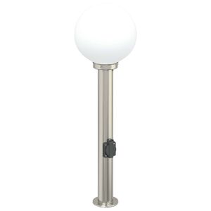 vidaXL Pullertlampe med stikkontakt 80 cm rustfritt st&aring;l IP44
